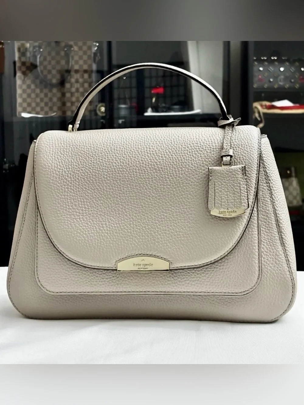 KATE SPADE PINE GROVE WAY ALEXYA  SATCHEL EGG SHELL.